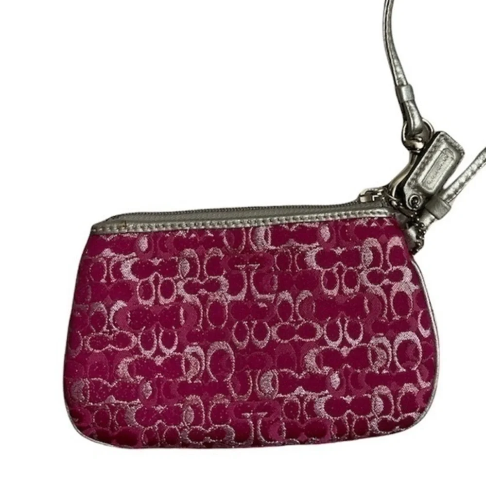 COACH vintage y2k pink silver optic wristlet